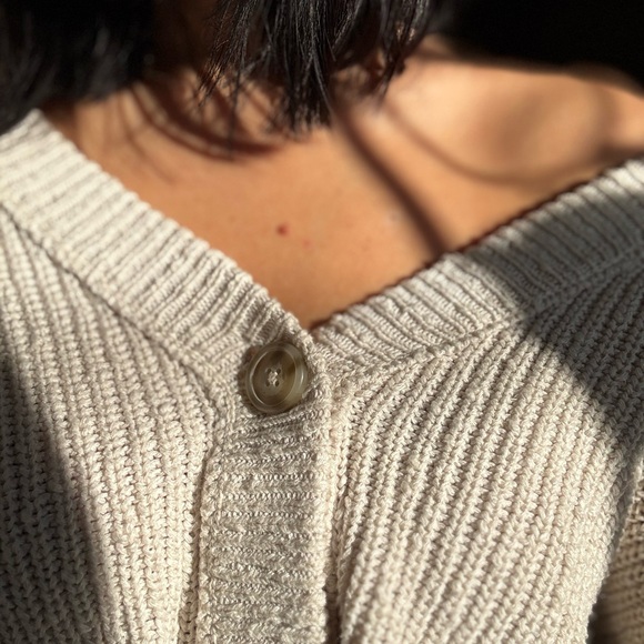 American Eagle Outfitters Off-Shoulder Cream Sweater - Picture 2 of 7